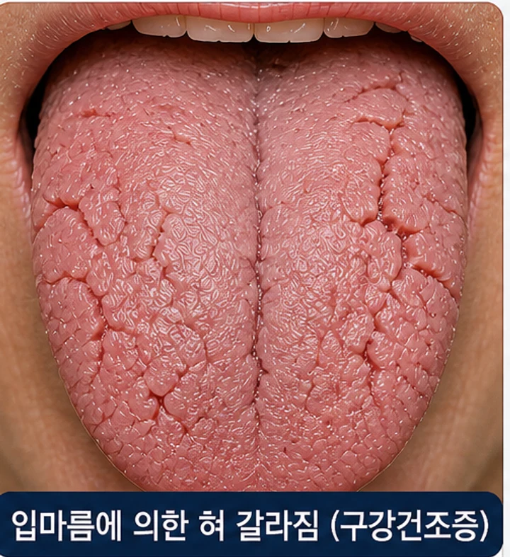 구강건조 — 갈라진 혀